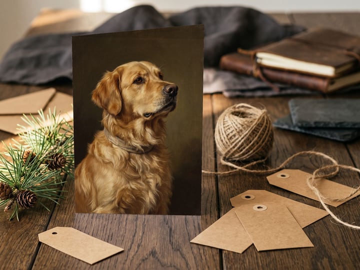 The "The Keepsake" card — beside kraft gift tags and twine