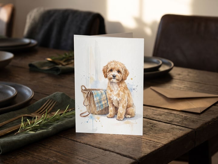The "Welcome Home" card — at a dressed place setting