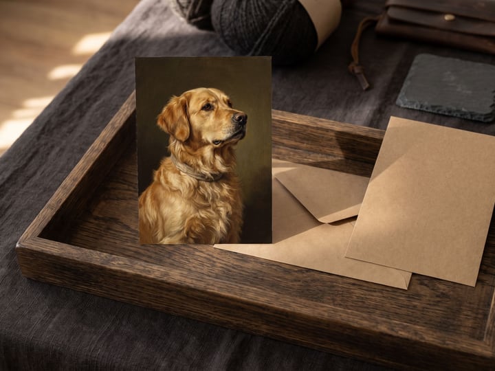 The "The Keepsake" card — standing beside a matching card lying flat