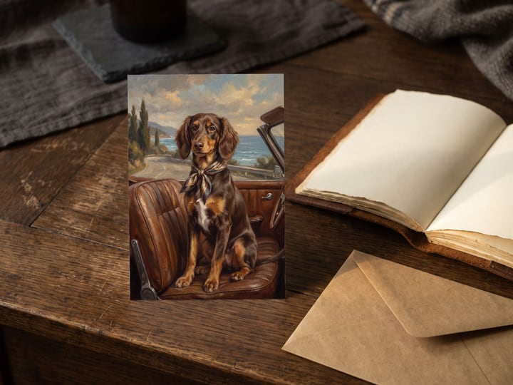 The "Riding Shotgun" card — beside an open notebook