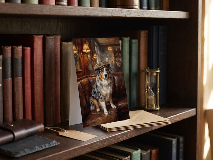 The "Golden Hour" card — on a bookshelf between rows of books