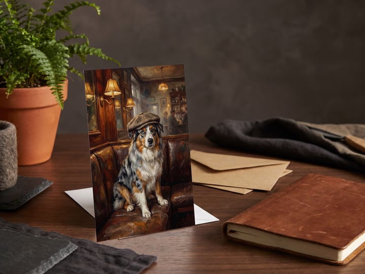 The "Golden Hour" card — on a home-office desk beside a fern