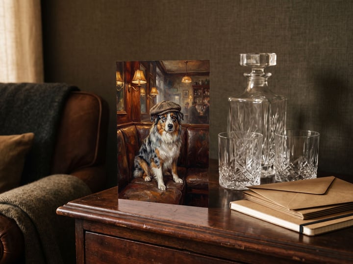 The "Golden Hour" card — beside a decanter on a sideboard
