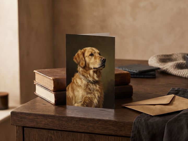 The "The Keepsake" card — against a stack of cookbooks