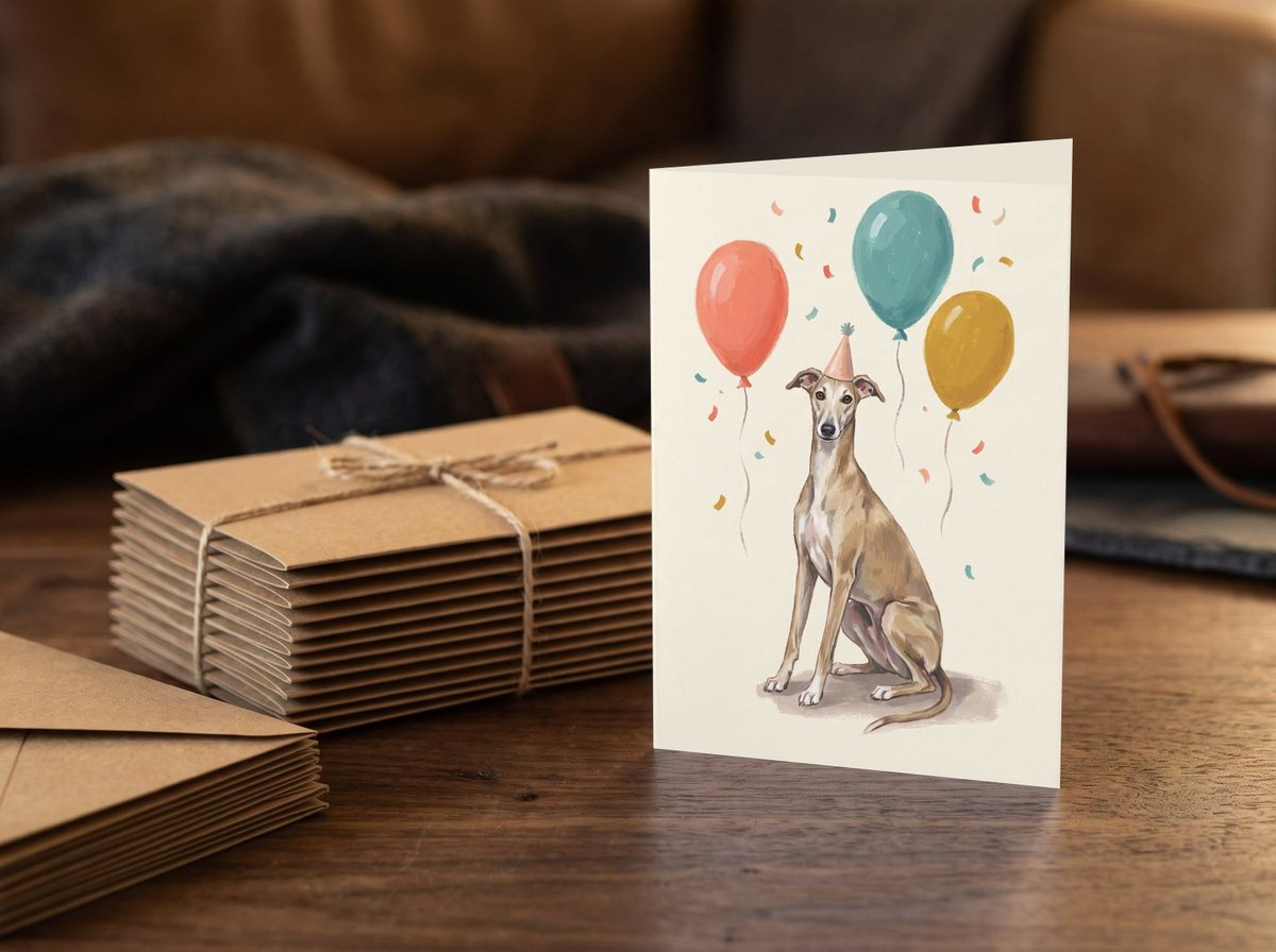 A card standing upright — beside a stack of ten matching cards