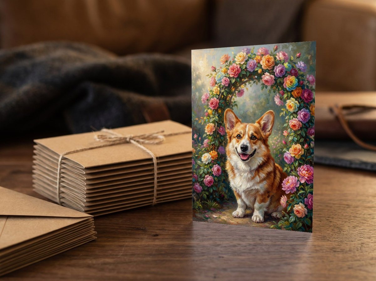 A card standing upright — beside a stack of ten matching cards
