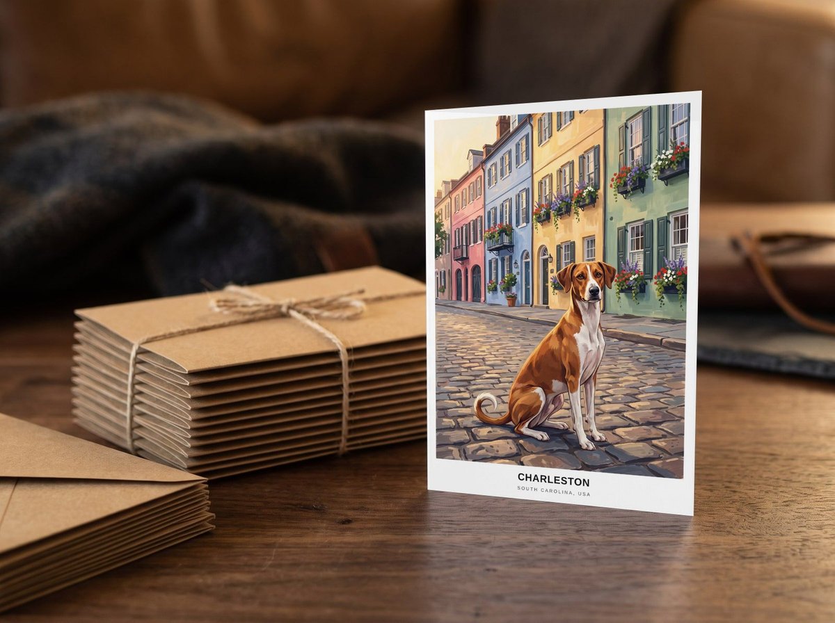 A card standing upright — beside a stack of ten matching cards