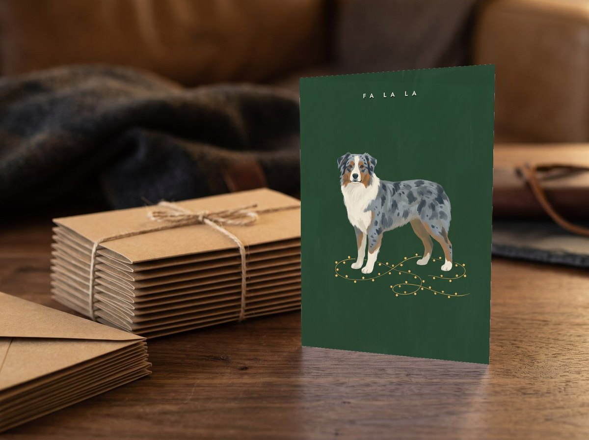 A card standing upright — beside a stack of ten matching cards